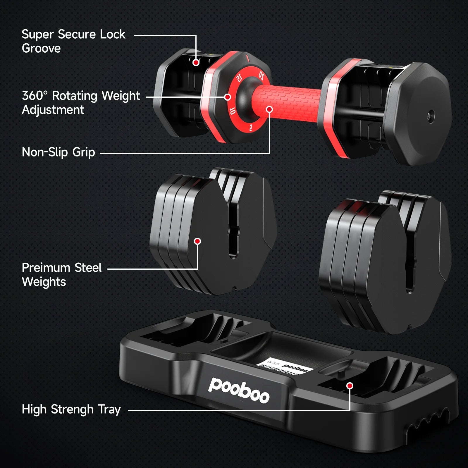 (1 Pair)  50Lbs Quick Select Adjustable Dumbbells for Home Gym 5 in 1 Free Weights 5/10/15/20/25Lb/50Lb Dumbbell with Anti-Slip Handle, Suitable for Home Gym Exercise Equipment (1 Pair)  50Lbs Quick Select Adjustable Dumbbells for Home Gym 5 in 1 Free Weights 5/10/15/20/25Lb/50Lb Dumbbell with Anti-Slip Handle, Suitable for Home Gym Exercise Equipment
