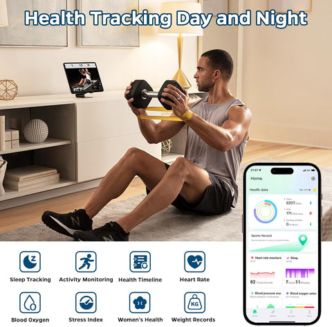 Smart Ring Health Tracker, Sleep Tracker Ring with Heart Rate, Waterproof Fitness Ring for Activity Monitoring/Steps/Distance/Calories, Air Gestures, up to 7-Day Battery, for Ios Android (Black,#10) Smart Ring Health Tracker, Sleep Tracker Ring with Heart Rate, Waterproof Fitness Ring for Activity Monitoring/Steps/Distance/Calories, Air Gestures, up to 7-Day Battery, for Ios Android (Black,#10)