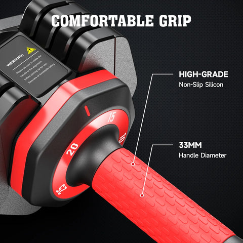 (1 Pair)  50Lbs Quick Select Adjustable Dumbbells for Home Gym 5 in 1 Free Weights 5/10/15/20/25Lb/50Lb Dumbbell with Anti-Slip Handle, Suitable for Home Gym Exercise Equipment (1 Pair)  50Lbs Quick Select Adjustable Dumbbells for Home Gym 5 in 1 Free Weights 5/10/15/20/25Lb/50Lb Dumbbell with Anti-Slip Handle, Suitable for Home Gym Exercise Equipment