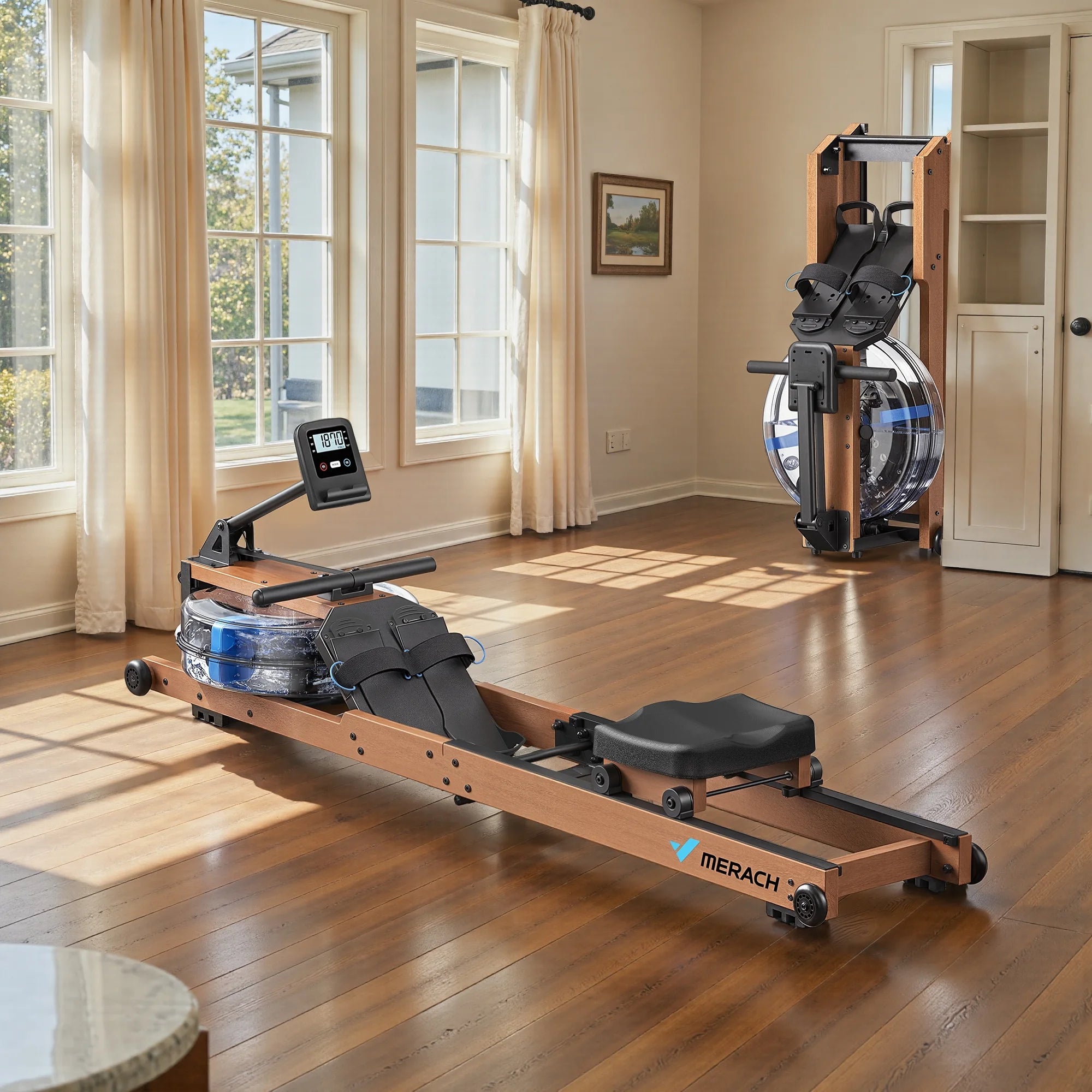Water Rowing Machines for Home, Foldable Row Machine with 400LBS Weight Capacity, Dedicated Monitor and Comfortable Seat, Free  App for Immersive Water Rower Water Rowing Machines for Home, Foldable Row Machine with 400LBS Weight Capacity, Dedicated Monitor and Comfortable Seat, Free  App for Immersive Water Rower