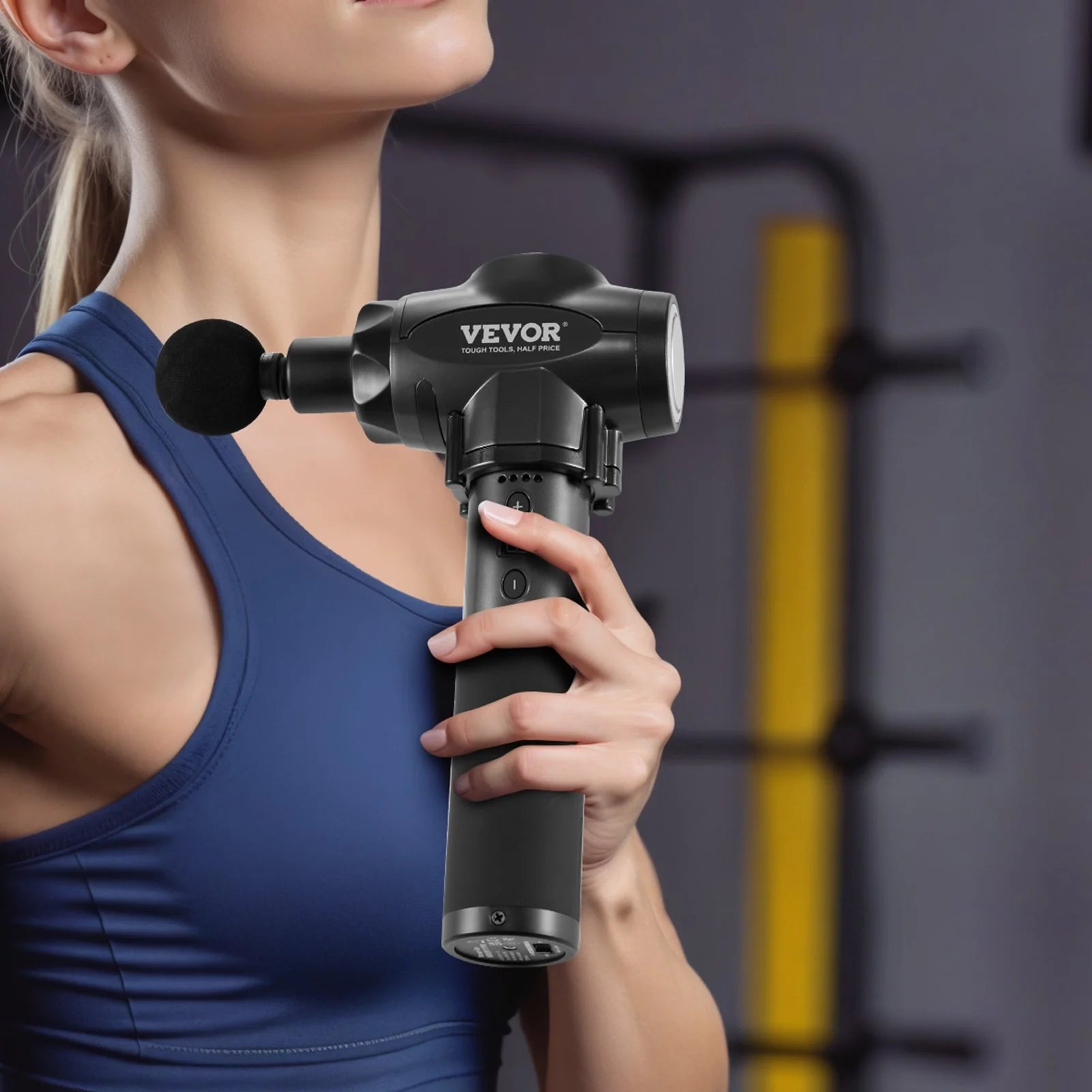 VEVOR Massage Gun Deep Tissue with 9 Speed Levels & 6 Massage Heads, 24V 2500Mah Batteries, Percussion Muscle Massager for Athletes, Handheld Electric Massage Gun for Pain Relief, Muscle Relaxation VEVOR Massage Gun Deep Tissue with 9 Speed Levels & 6 Massage Heads, 24V 2500Mah Batteries, Percussion Muscle Massager for Athletes, Handheld Electric Massage Gun for Pain Relief, Muscle Relaxation