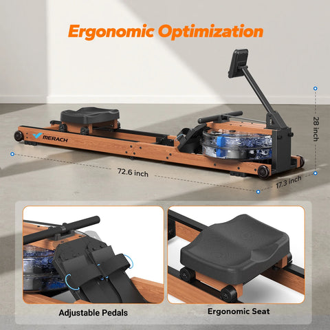 Water Rowing Machines for Home, Foldable Row Machine with 400LBS Weight Capacity, Dedicated Monitor and Comfortable Seat, Free  App for Immersive Water Rower Water Rowing Machines for Home, Foldable Row Machine with 400LBS Weight Capacity, Dedicated Monitor and Comfortable Seat, Free  App for Immersive Water Rower