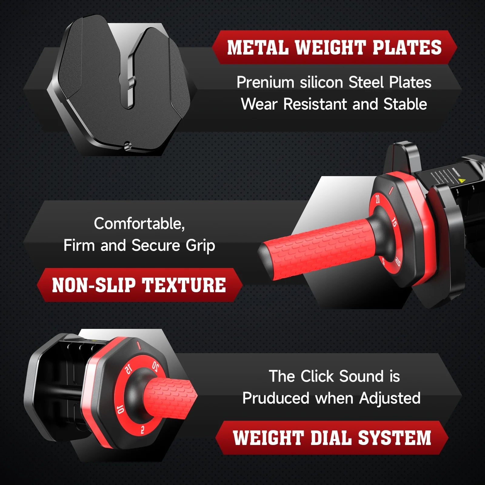 (1 Pair)  50Lbs Quick Select Adjustable Dumbbells for Home Gym 5 in 1 Free Weights 5/10/15/20/25Lb/50Lb Dumbbell with Anti-Slip Handle, Suitable for Home Gym Exercise Equipment (1 Pair)  50Lbs Quick Select Adjustable Dumbbells for Home Gym 5 in 1 Free Weights 5/10/15/20/25Lb/50Lb Dumbbell with Anti-Slip Handle, Suitable for Home Gym Exercise Equipment