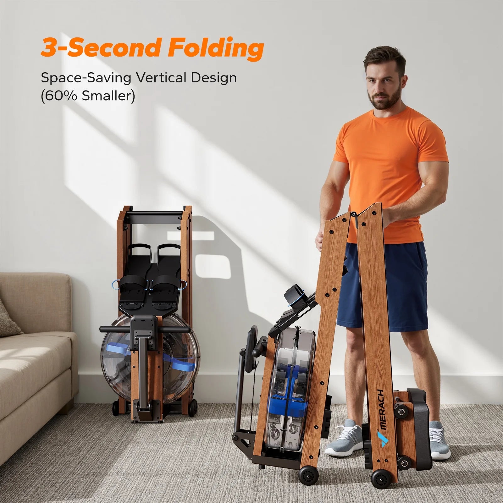 Water Rowing Machines for Home, Foldable Row Machine with 400LBS Weight Capacity, Dedicated Monitor and Comfortable Seat, Free  App for Immersive Water Rower Water Rowing Machines for Home, Foldable Row Machine with 400LBS Weight Capacity, Dedicated Monitor and Comfortable Seat, Free  App for Immersive Water Rower
