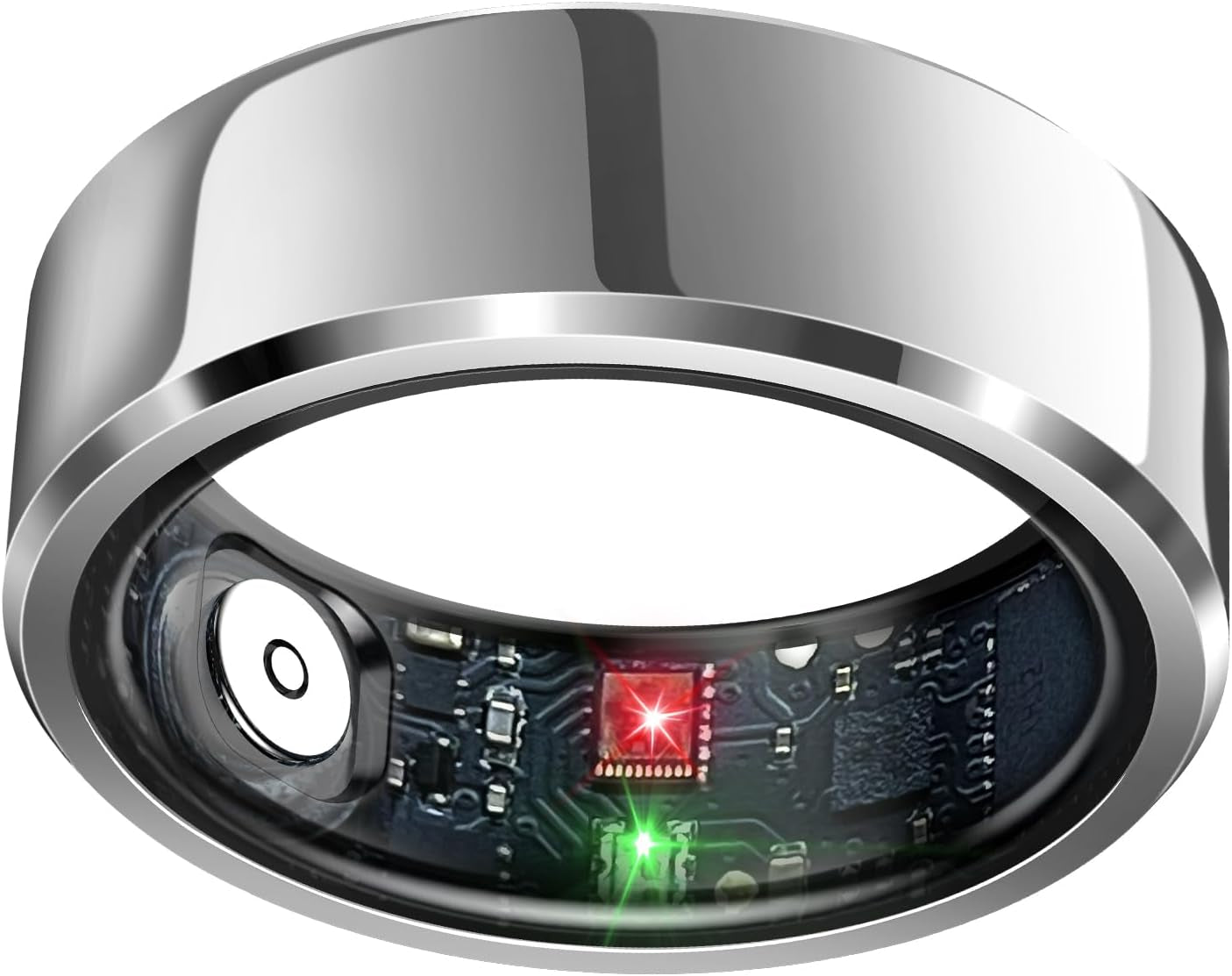 Sleep Tracker Ring with Heart Rate, Waterproof Fitness Ring for Activity Monitoring/Steps/Distance/Calories, Air Gestures, up to 7-Day Battery, for Ios Android (Silver,#12) Sleep Tracker Ring with Heart Rate, Waterproof Fitness Ring for Activity Monitoring/Steps/Distance/Calories, Air Gestures, up to 7-Day Battery, for Ios Android (Silver,#12)