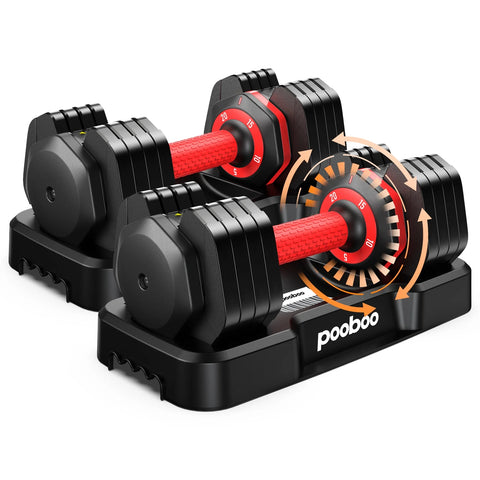 (1 Pair)  50Lbs Quick Select Adjustable Dumbbells for Home Gym 5 in 1 Free Weights 5/10/15/20/25Lb/50Lb Dumbbell with Anti-Slip Handle, Suitable for Home Gym Exercise Equipment (1 Pair)  50Lbs Quick Select Adjustable Dumbbells for Home Gym 5 in 1 Free Weights 5/10/15/20/25Lb/50Lb Dumbbell with Anti-Slip Handle, Suitable for Home Gym Exercise Equipment