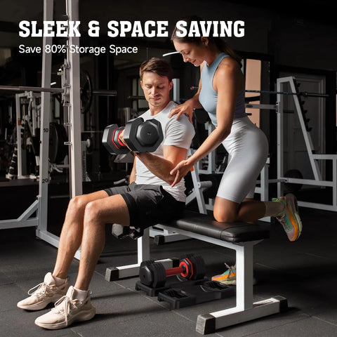 (1 Pair)  50Lbs Quick Select Adjustable Dumbbells for Home Gym 5 in 1 Free Weights 5/10/15/20/25Lb/50Lb Dumbbell with Anti-Slip Handle, Suitable for Home Gym Exercise Equipment (1 Pair)  50Lbs Quick Select Adjustable Dumbbells for Home Gym 5 in 1 Free Weights 5/10/15/20/25Lb/50Lb Dumbbell with Anti-Slip Handle, Suitable for Home Gym Exercise Equipment