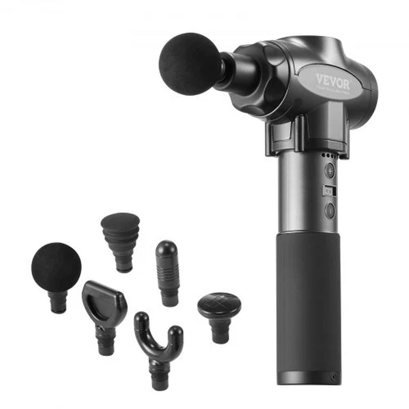 VEVOR Massage Gun Deep Tissue with 9 Speed Levels & 6 Massage Heads, 24V 2500Mah Batteries, Percussion Muscle Massager for Athletes, Handheld Electric Massage Gun for Pain Relief, Muscle Relaxation VEVOR Massage Gun Deep Tissue with 9 Speed Levels & 6 Massage Heads, 24V 2500Mah Batteries, Percussion Muscle Massager for Athletes, Handheld Electric Massage Gun for Pain Relief, Muscle Relaxation