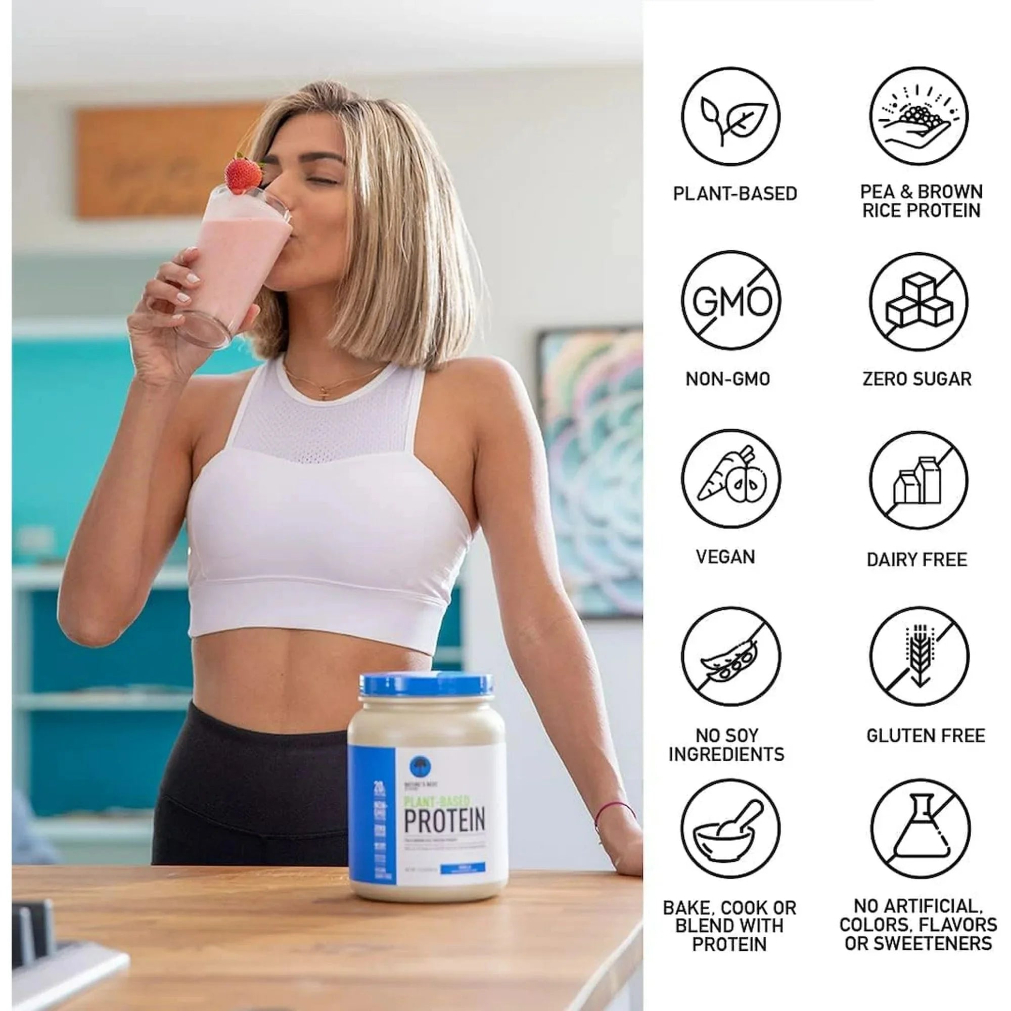 , Plant-Based Protein, 20 G Pea & Brown Rice Protein Powder, Unflavored, 1.15 Lb, about 20 Servings , Plant-Based Protein, 20 G Pea & Brown Rice Protein Powder, Unflavored, 1.15 Lb, about 20 Servings