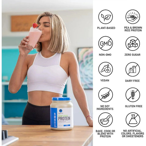, Plant-Based Protein, 20 G Pea & Brown Rice Protein Powder, Unflavored, 1.15 Lb, about 20 Servings , Plant-Based Protein, 20 G Pea & Brown Rice Protein Powder, Unflavored, 1.15 Lb, about 20 Servings
