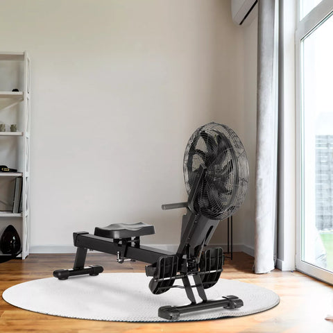 Soozier Air Rowing Machine, Foldable Rower with Digital Monitor & Steel Frame for Gym or Home Use