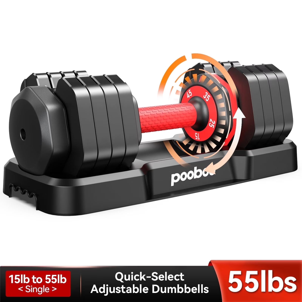 55LB Adjustable Dumbbells 15Lb to 55Lb Adjustable Dumbbells for Home Gym Exercise Equipment