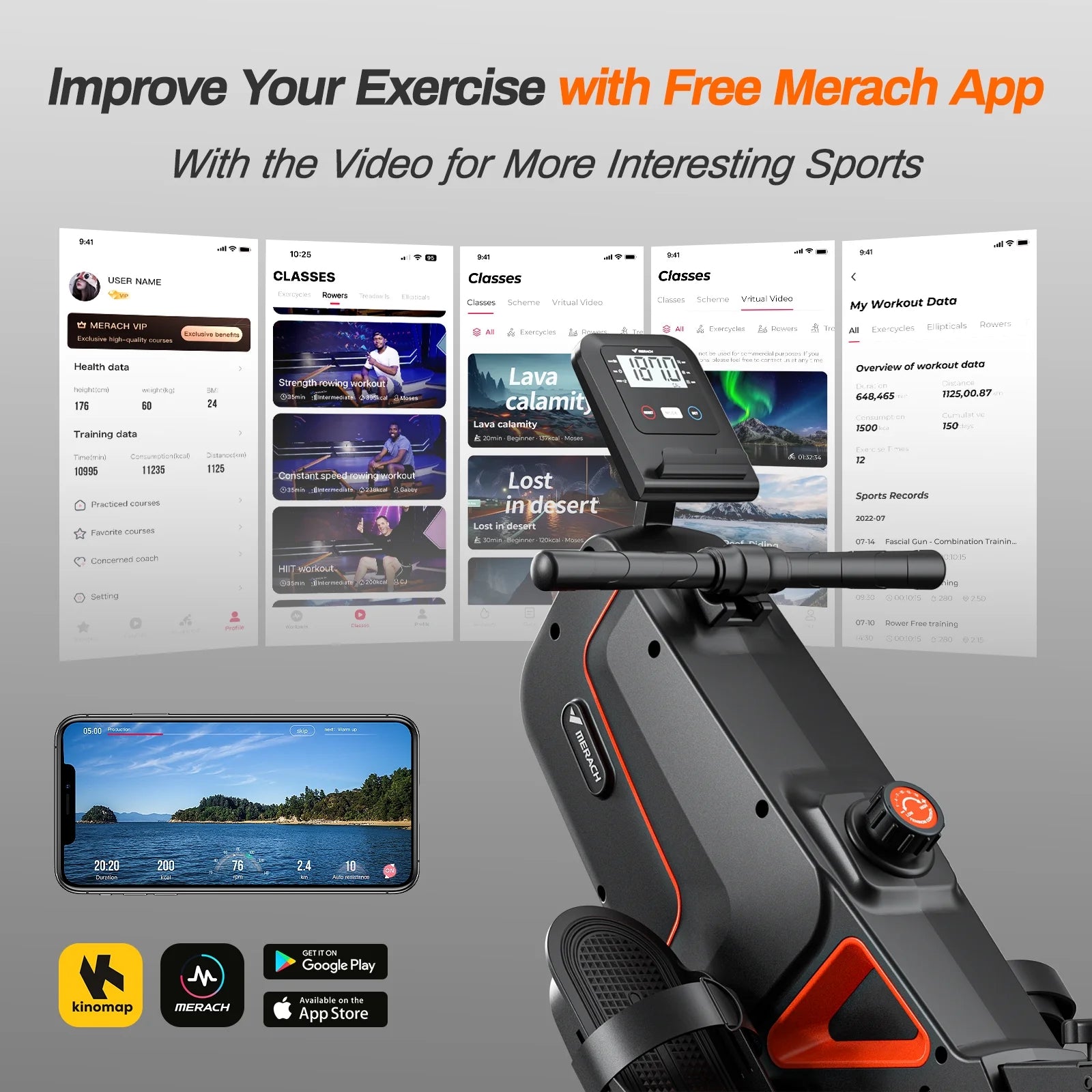 Indoor Magnetic Resistance Rowing Machine, Foldable, 350Lbs Capacity, 16 Levels, Bluetooth Compatible Quiet Workout Cardio & Full-Body Training