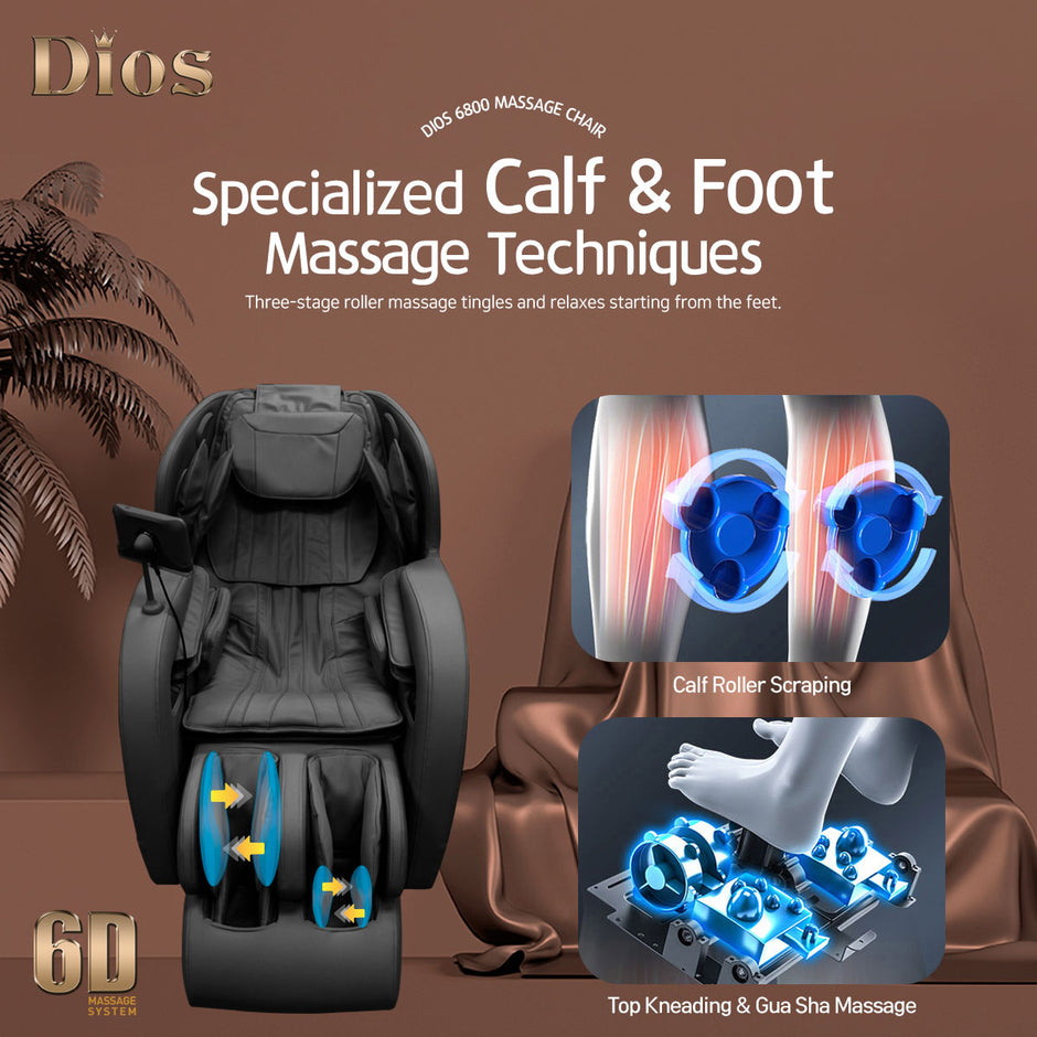 Dios 6800 6D Dual-Core Massage Chair – SL-Track Full-Body Zero Gravity & Air Roller Therapy Recliner