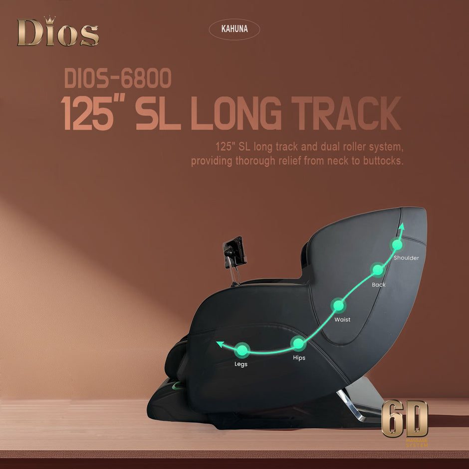 Dios 6800 6D Dual-Core Massage Chair – SL-Track Full-Body Zero Gravity & Air Roller Therapy Recliner