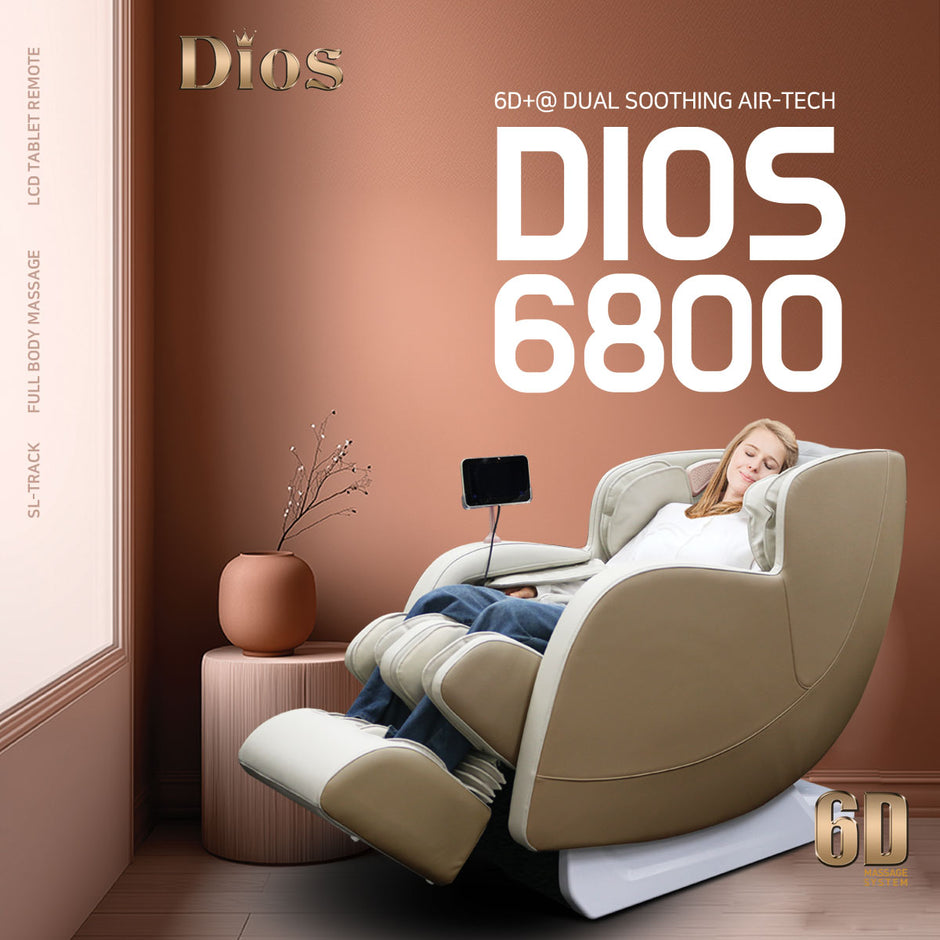 Dios 6800 6D Dual-Core Massage Chair – SL-Track Full-Body Zero Gravity & Air Roller Therapy Recliner
