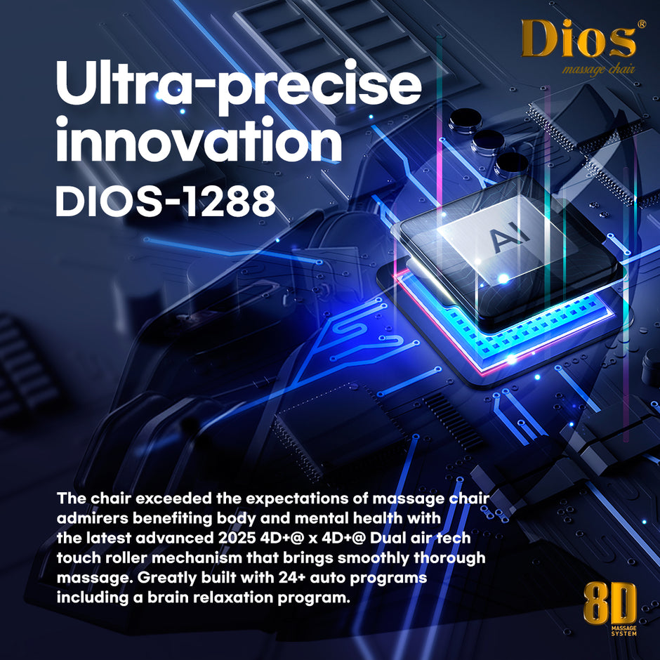 Dios-1288 8D Massage Chair with Dual Air Compression, SL-Track & Brain Relaxation Therapy