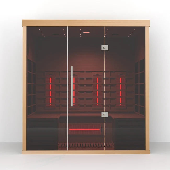 Lumin Infrared Sauna Three – 3-Person Full-Spectrum Home Infrared Sauna for Detox, Relaxation & Muscle Recovery
